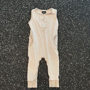 Little Bipsy Tan Striped Baby Romper